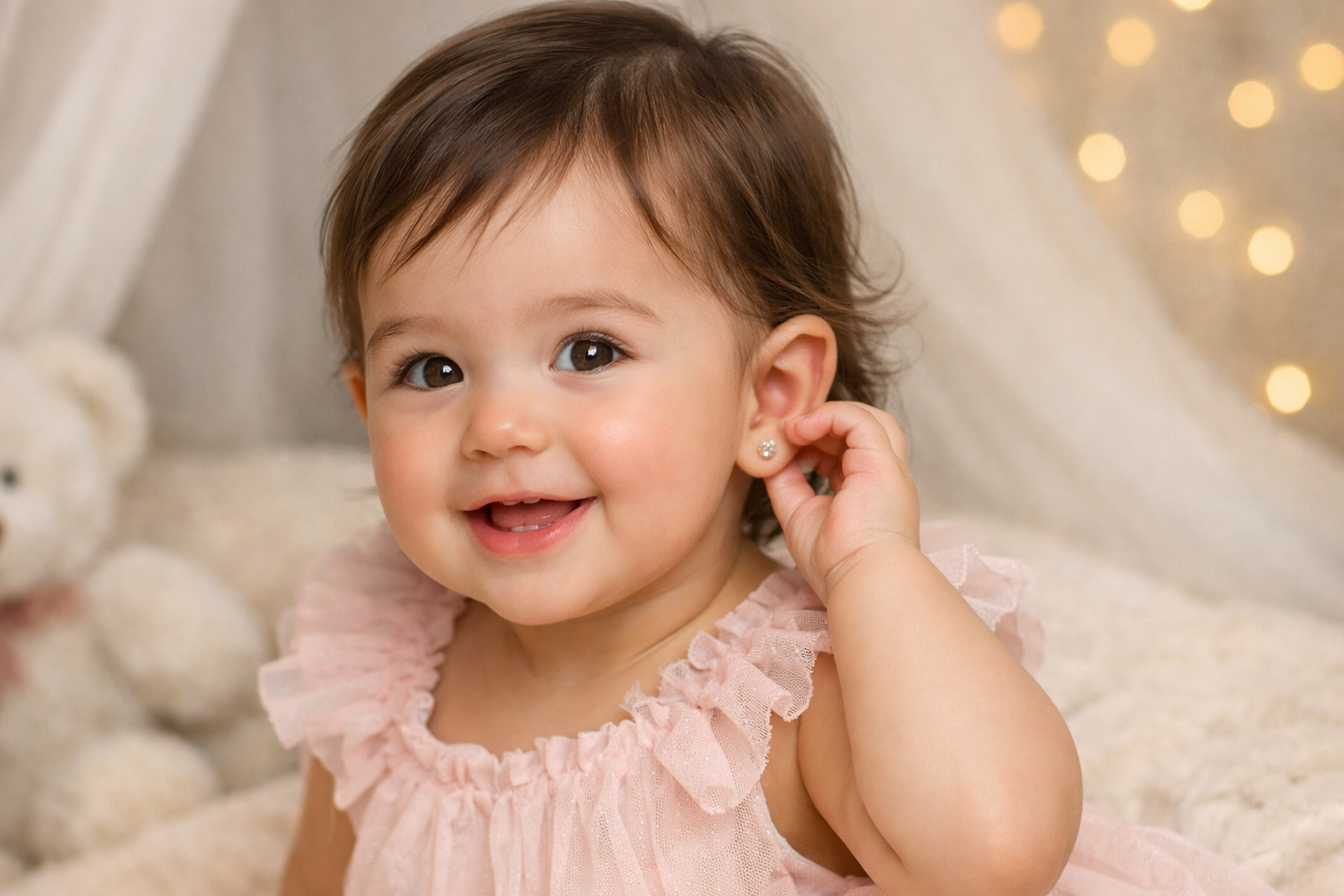 Safe child and baby ear piercing at Femigrace — painless for kids